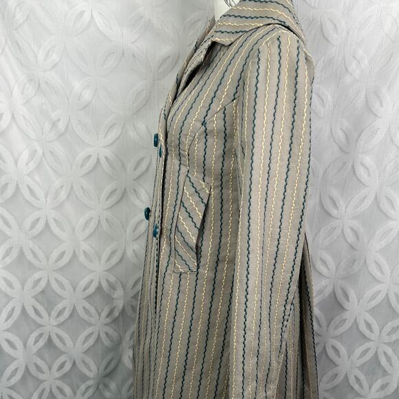 Anthropologie Tulle Embroidered Pattern Peacoat Dress Jacket Size XS NWT - Picture 7 of 14